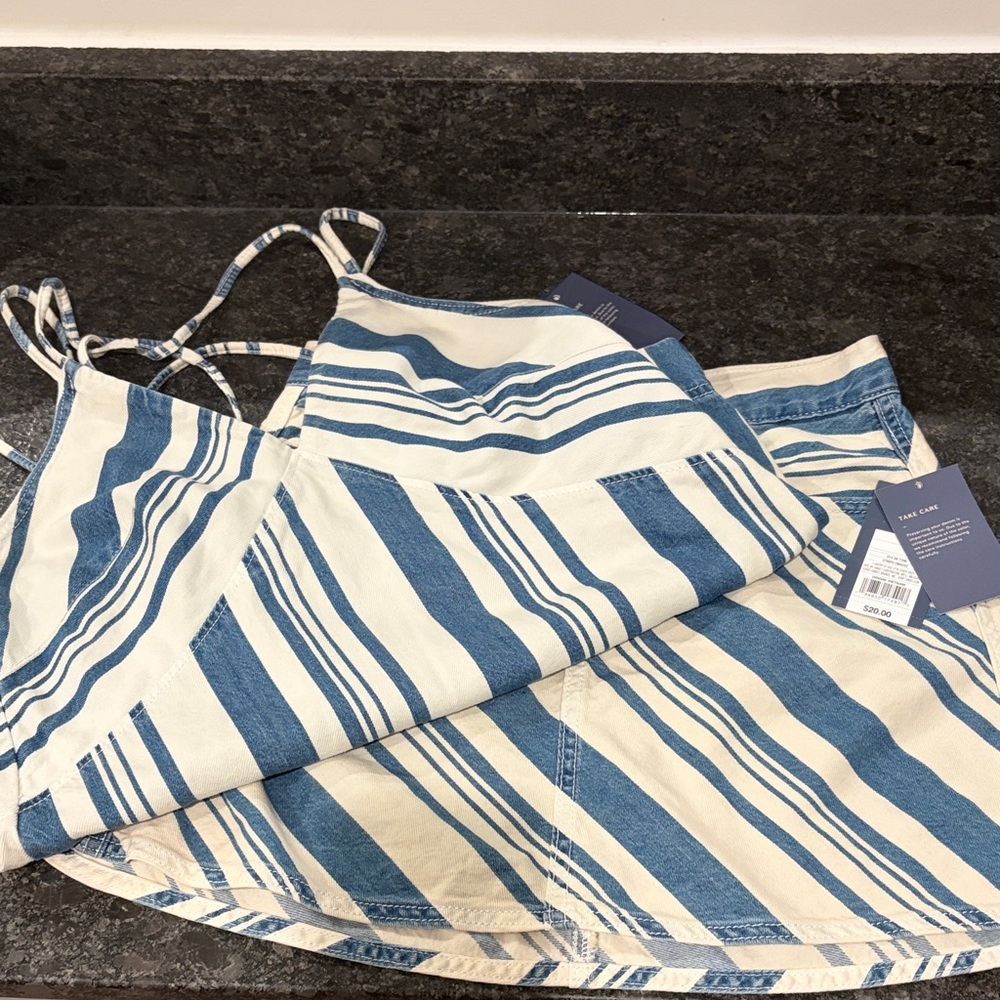 Universal Thread Blue and White Striped Skirt Set